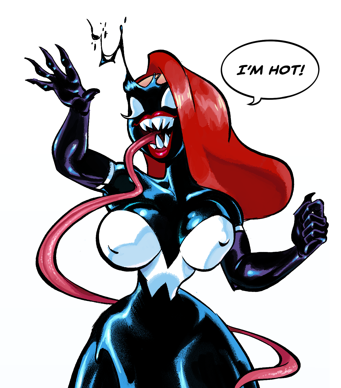 Requesting venomiezed Jessica Rabbit checking herself out in a mirror. 