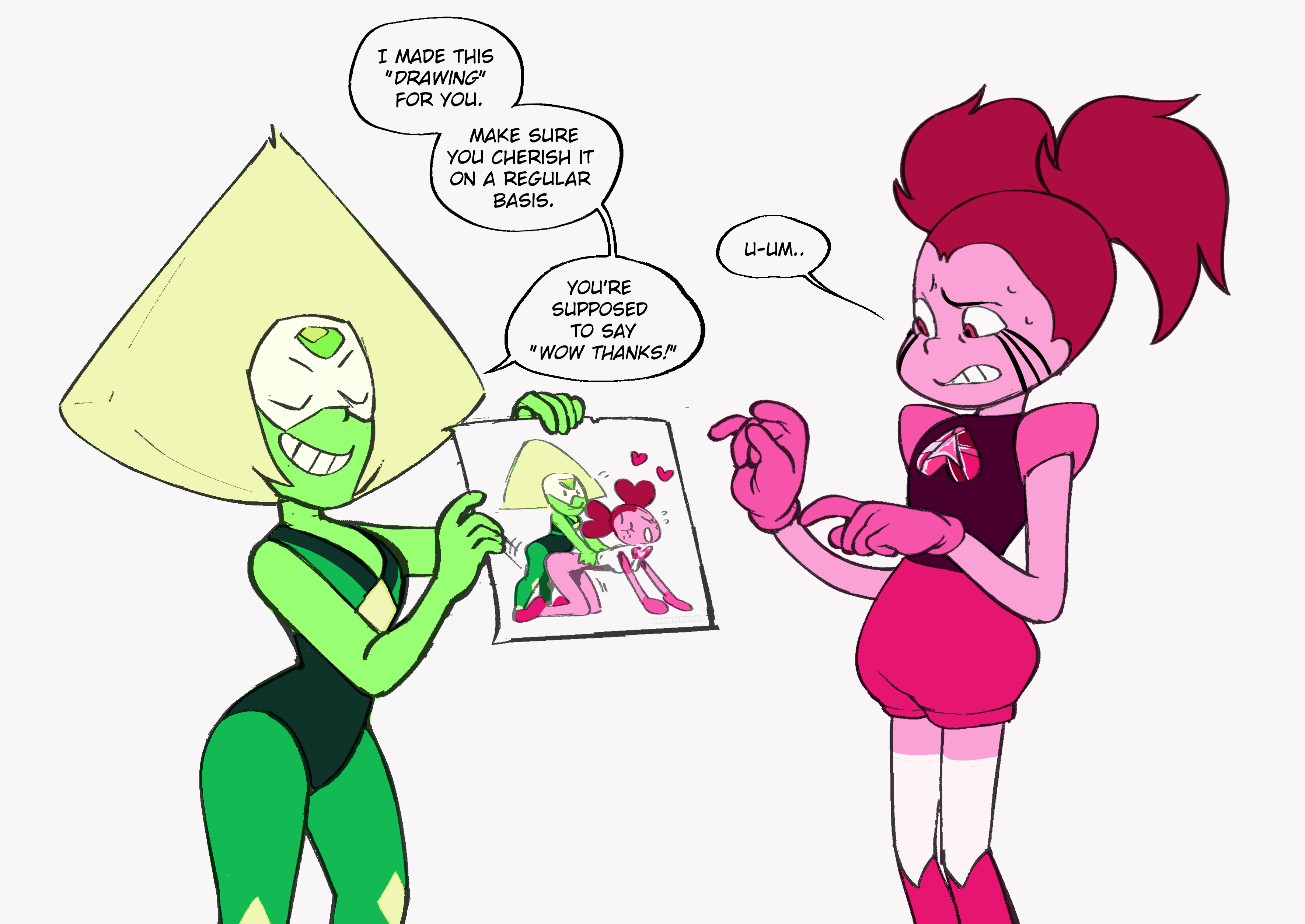 Quoted By. spinel x peridot? 