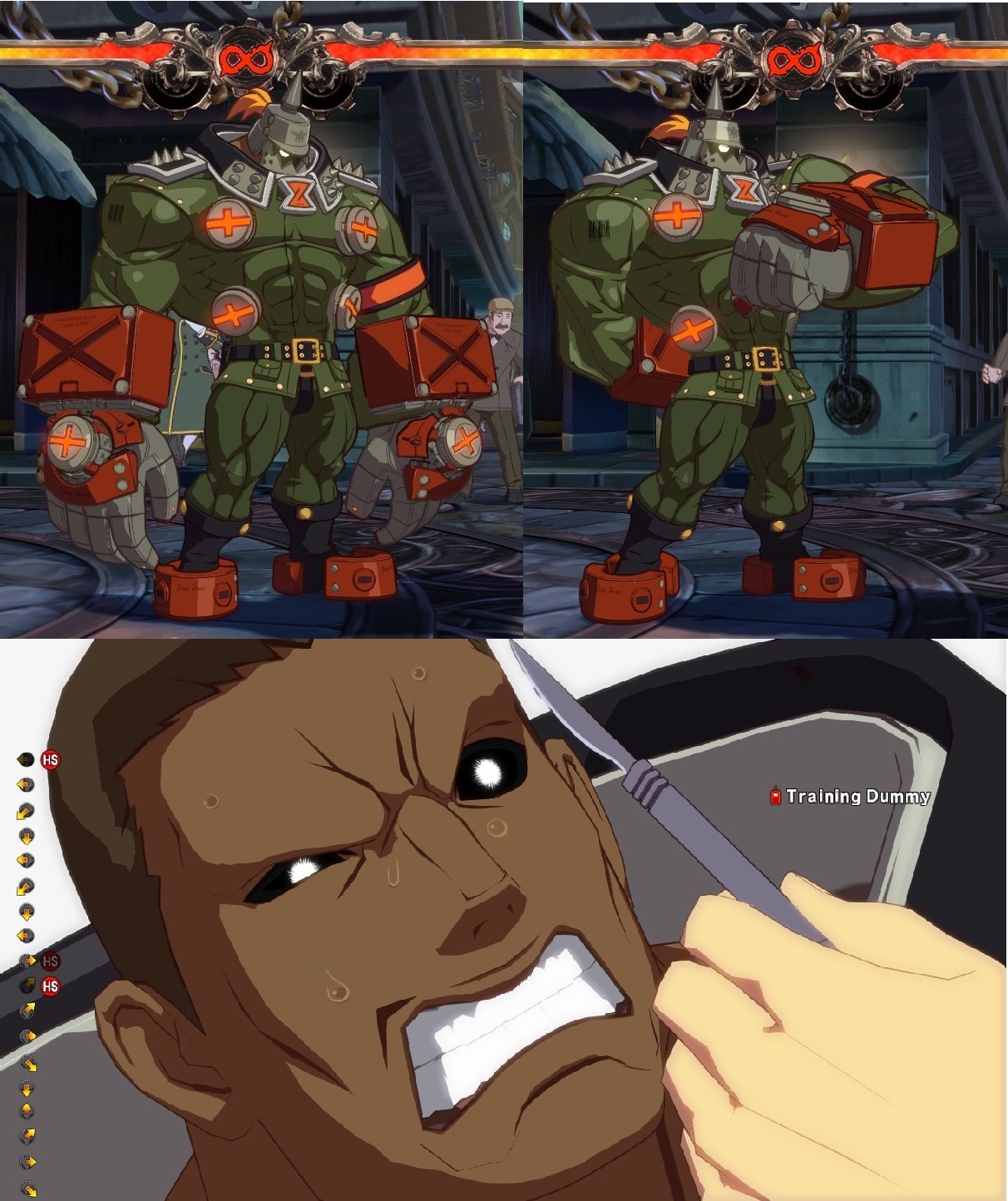 Potemkin from Guilty Gear with his pants off delirious with pleasure, wheth...