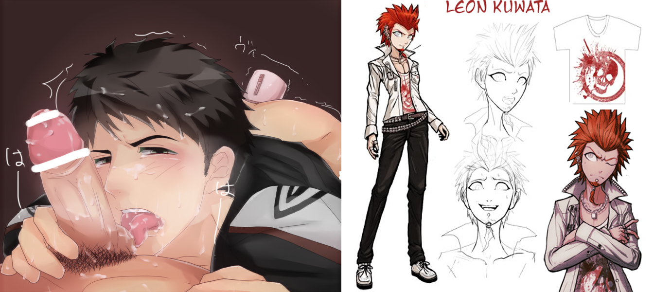 Requesting Leon Kuwata from DanganRonpa sucking a dick with a vibrator in h...